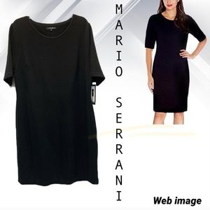 Mario Serrani Italy Dress, ribbed stretchy black